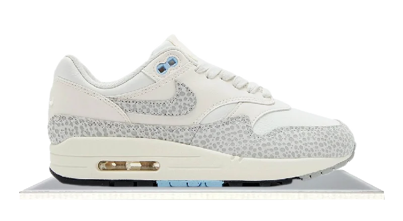 Men's leather - and - mesh combination sneakers for style and functionAir Max 1 Safari Summit White