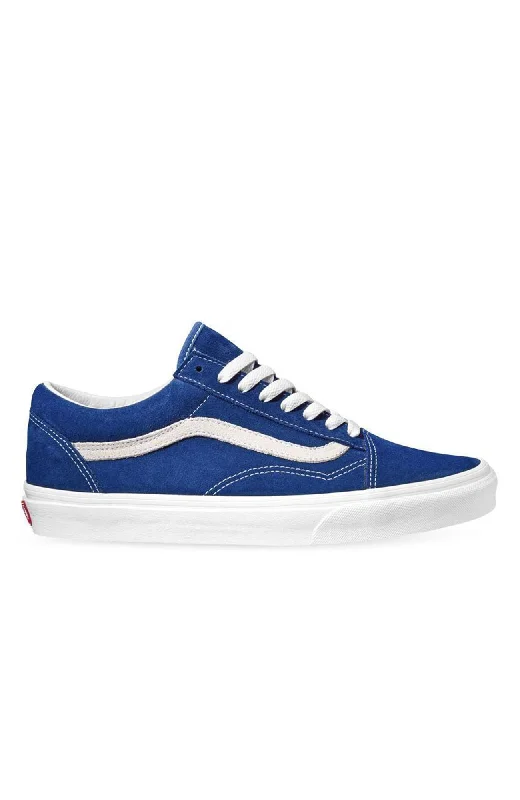 Men's black canvas sneakers with a red soleOld Skool Suede Blueprint