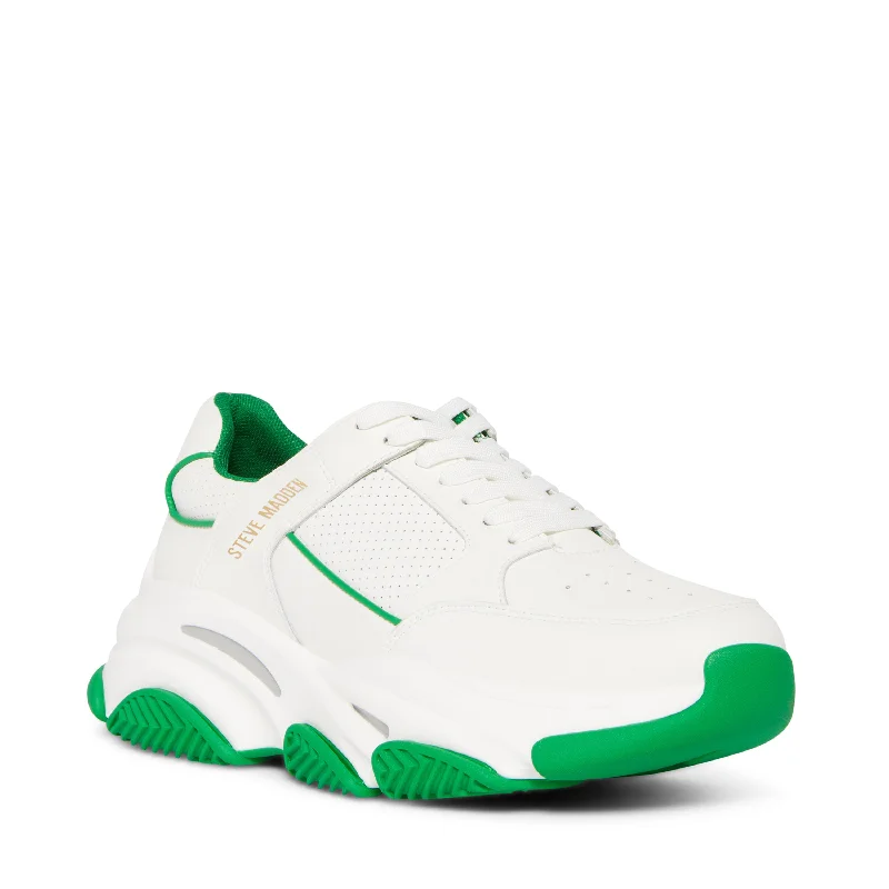 Men's minimalist sneakers with a simple designPARK WHITE GREEN