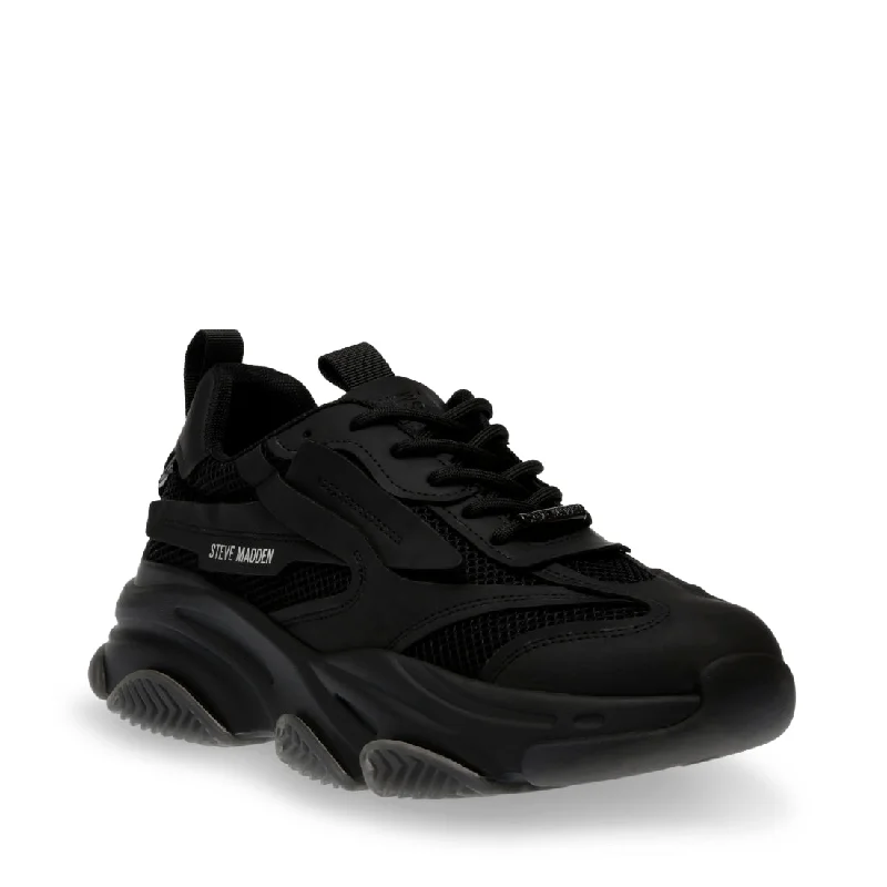 Men's running sneakers with shock - absorbing solesPOSSESS-N BLACK