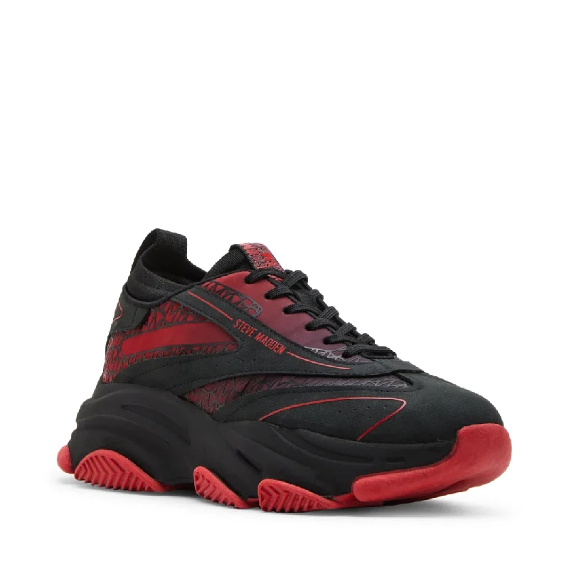 Men's track - and - field sneakers with a spike - compatible solePRANCER BLACK RED