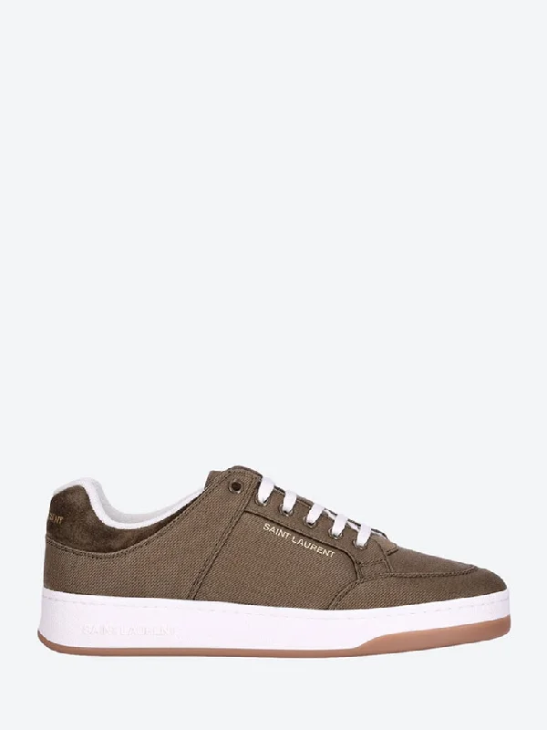 Men's leather - and - mesh combination sneakers for style and functionYsl leather sneakers