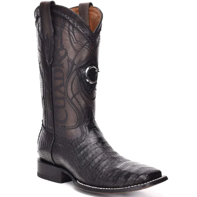 Men's cowboy boots with a suede shaftCaiman Square Toe Boots