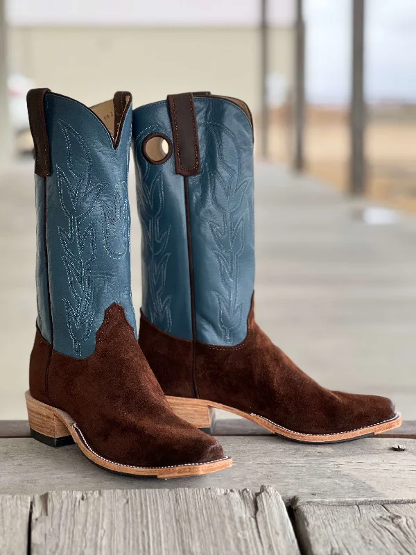 Men's cowboy boots with a high - heeled designOlathe Boot Co. | Raiz Waxy Kudu KS Toe Boot