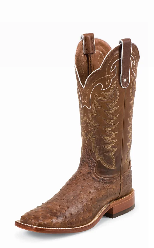 Men's cowboy boots with a tooled leather designTony Lama 13in Square Mens Desert Sand Hays Ostrich Cowboy Boots