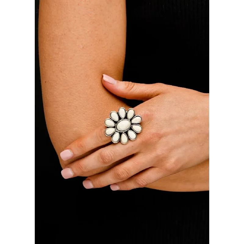 Men's western boots with a high - quality leather upper and a suede liningWest & Co. Ivory Flower Cluster Ring