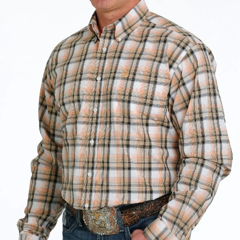 Men's western boots with a concho - studded strap and a pointed toeCinch Men's Plaid Long Sleeve Western Shirt