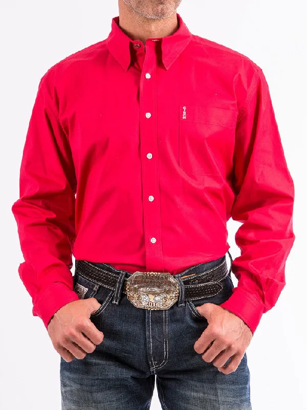 Men's western boots with a distressed leather finish for a rugged lookCinch MTW1343012 Mens Stretch Modern Fit Button-Down Shirt Red