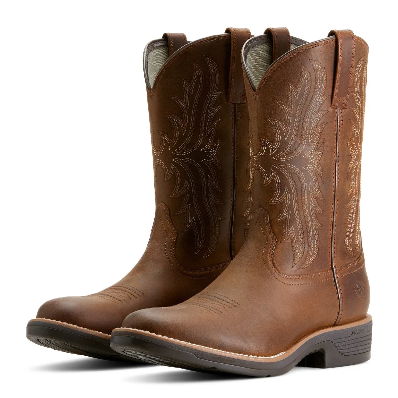 Alligator - embossed men's western boots for a bold statementAriat Men's Tan Ridgeback Work Boot