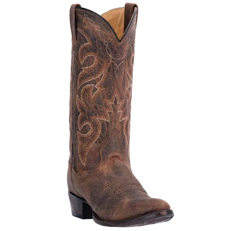 Men's western boots with a scalloped edge and a pull - on strapDan Post Men's Renegade Leather Boot DP2159