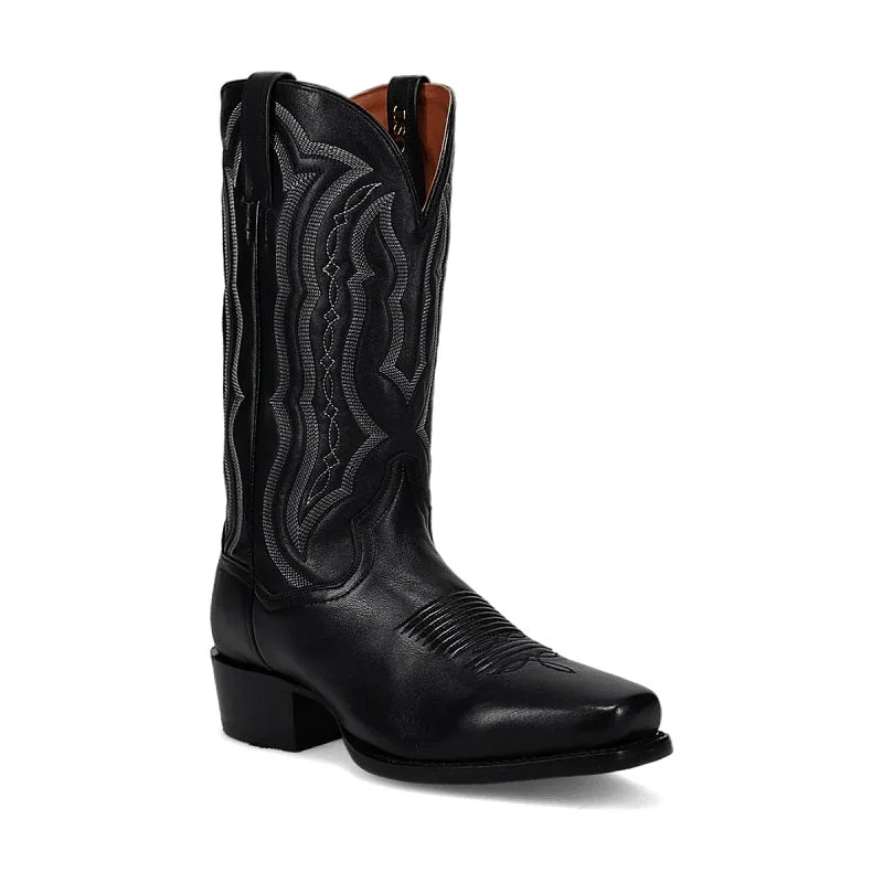 Vintage - style men's western boots with a square toe and spur ledgeDan Post Wade Black Classic Leather Boot DP3356