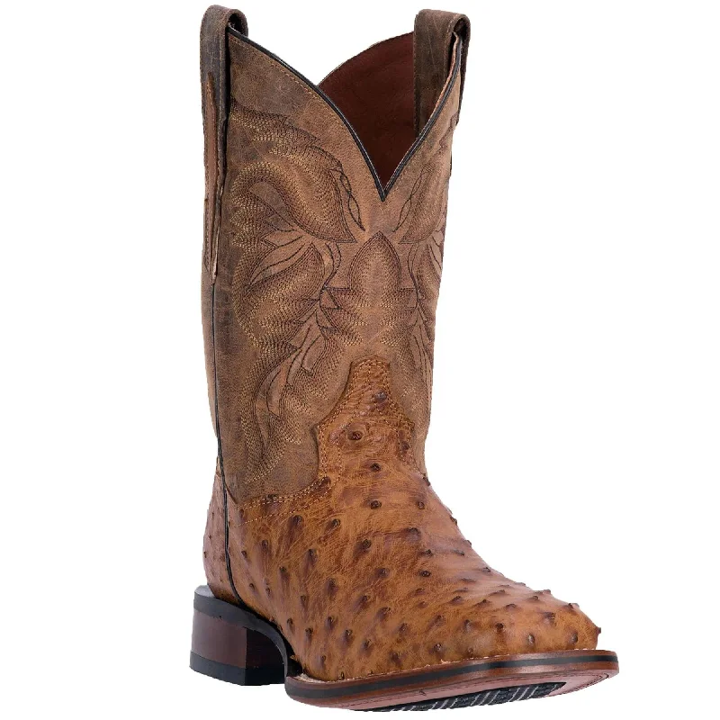 Men's western boots with a traditional western boot silhouette and a polished shineDan Post Men's Alamosa Full Quill Ostrich Boot DP3876