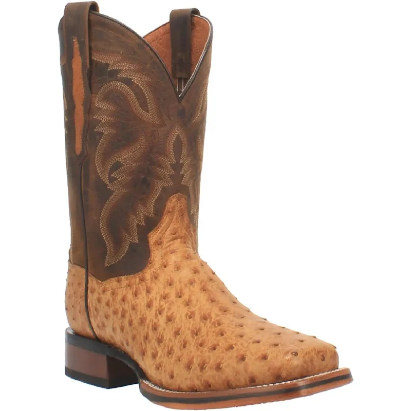 Men's western boots with a decorative inlay on the toe and heelDan Post Kershaw Full Quill Ostrich Boot DP4951