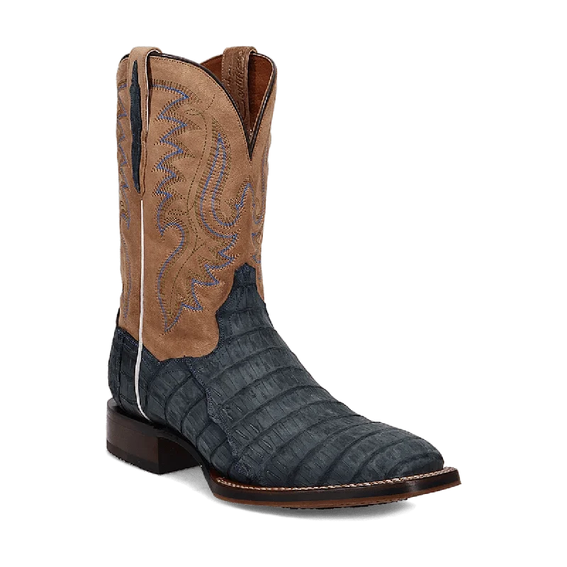 Men's western boots with a decorative inlay on the toe and heelDan Post Men's Leon Caiman Leather Boot DP5014