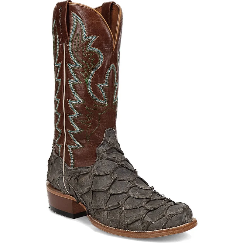 Men's western boots with a concho - studded strap and a pointed toeDan Post Men's Riggs Pirarucu Boot DP5022