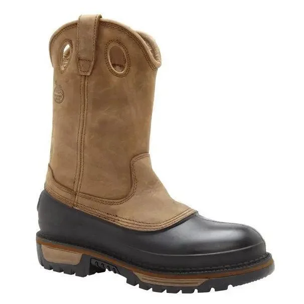 Men's western boots with a traditional western boot silhouette and a polished shineGeorgia Boot Mens Muddog Steel Toe Waterproof Wellington G5594