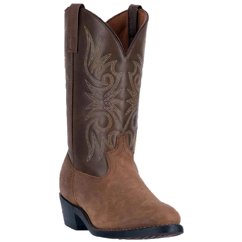 Men's western boots with a suede shaft and a leather soleLaredo Men's Paris Tan Leather Boot 4242