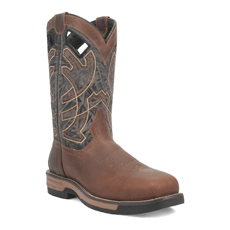 Men's western boots with a leather - wrapped heel and a smooth finishLaredo Men's Nazca Steel Toe Leather Work Boot 6910