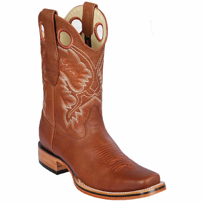 Men's western boots with a high - heeled design and a pointed toeMen's Los Altos Genuine Leather Rodeo Square Toe Boots 8122751