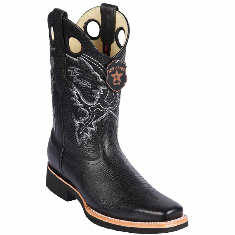 Men's western boots with a leather lining and a padded insoleMen's Los Altos Genuine Leather Rodeo Square Toe Boots 813E2705