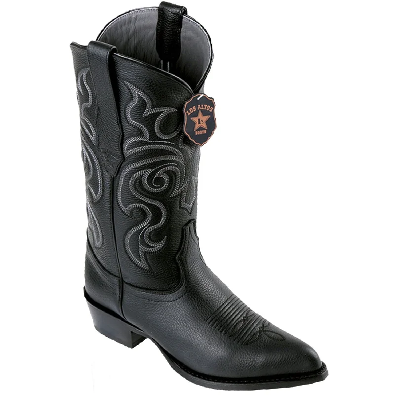 Western - style men's boots with intricate tooling and stitchingMen's Los Altos Grisly Finish Leather J Toe Boots 992705