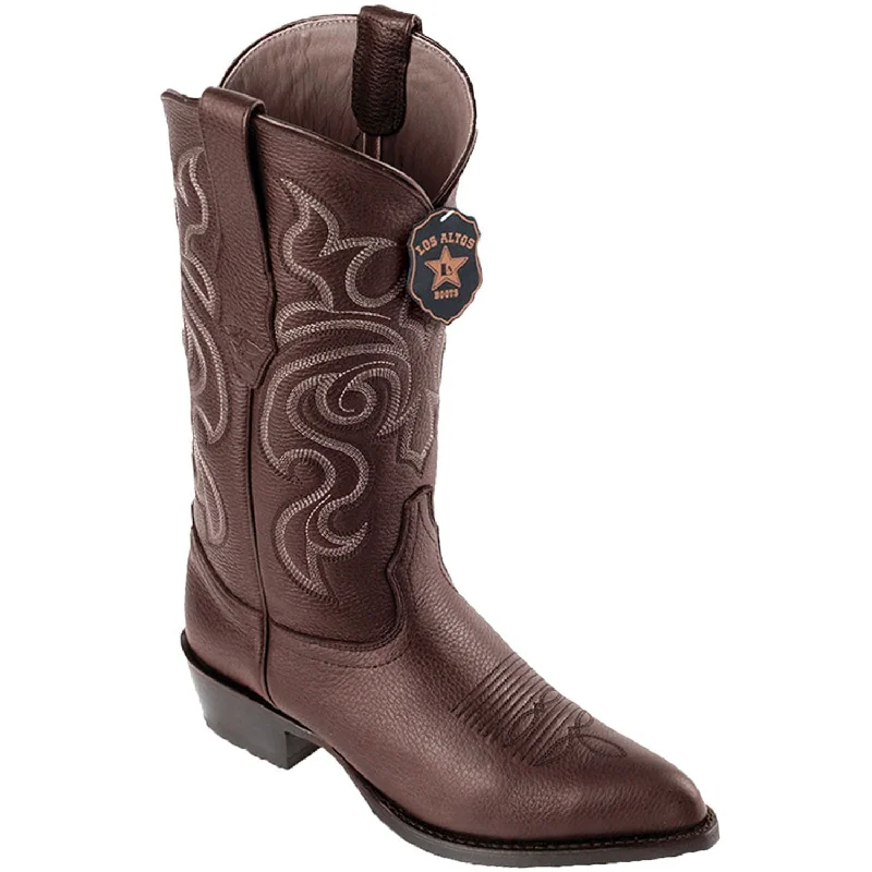 Men's genuine leather western boots with a snake - skin inlayMen's Los Altos Grisly Finish Leather J Toe Boots 992707