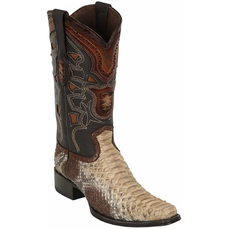 Men's western boots with a leather - wrapped heel and a smooth finishMen's Los Altos Original Python European Square Toe Boot 765711