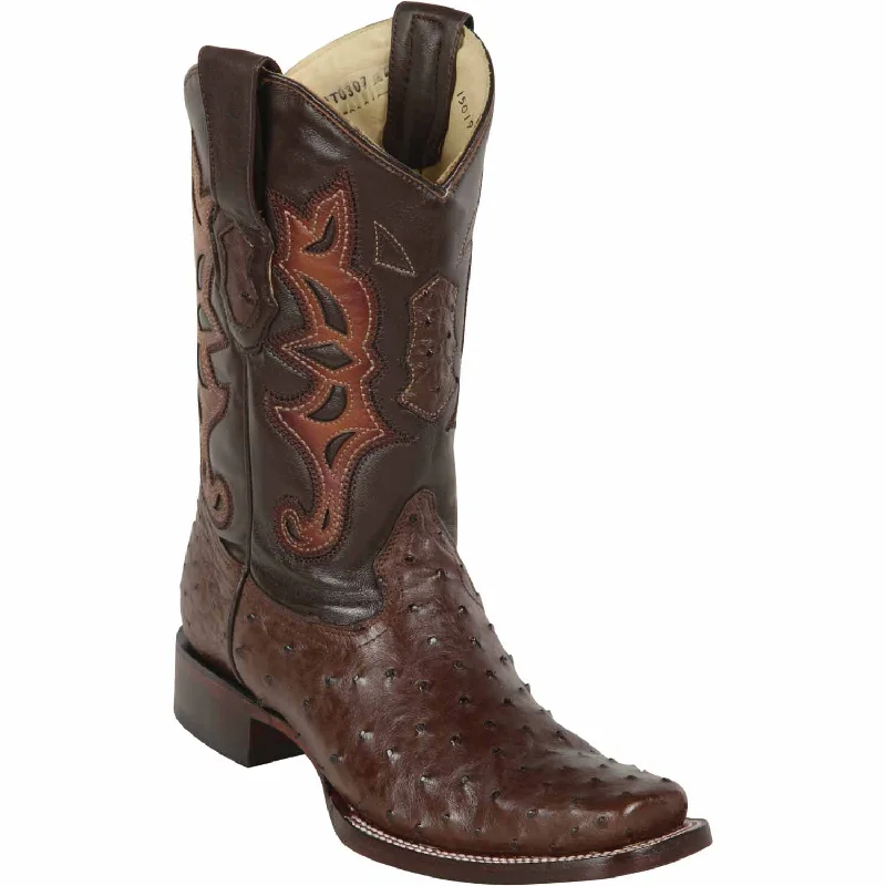 Men's western boots with a traditional western boot silhouette and a polished shineMen's Los Altos Ostrich Rodeo Square Toe Boots 812T0307