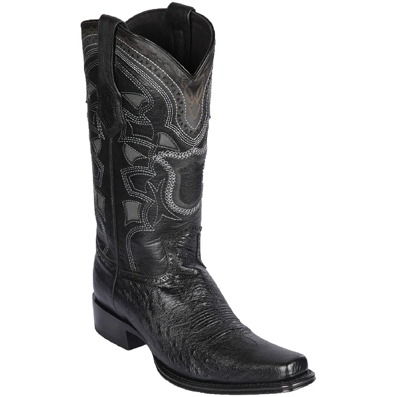 Men's western boots with a leather sole and a heel guardMen's Los Altos Smooth Ostrich European Square Toe Boot 769705