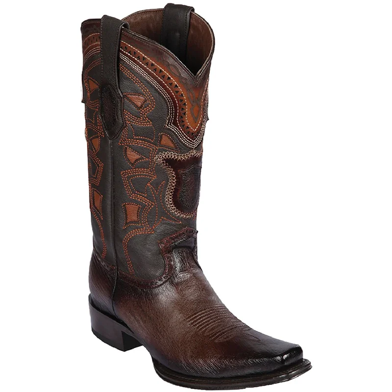 Men's western boots with a tooled leather design on the shaftMen's Los Altos Smooth Ostrich European Square Toe Boot 769716