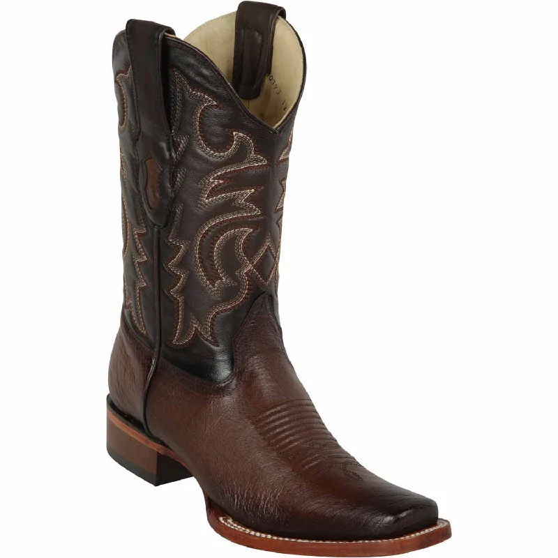 Men's western boots with a silver - toned hardware and accentsMen's Los Altos Smooth Ostrich Rodeo Square Toe Boots 8129716