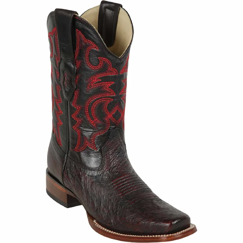 Men's western boots with a rubber sole for traction on various surfacesMen's Los Altos Smooth Ostrich Rodeo Square Toe Boots 8129718