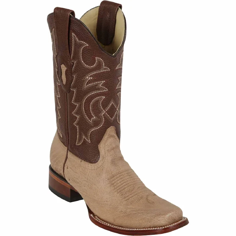 Men's western boots with a concho - studded strap and a pointed toeMen's Los Altos Smooth Ostrich Rodeo Square Toe Boots 8129772