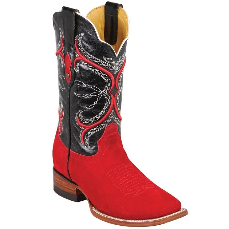 Men's western boots with a leather - wrapped heel and a smooth finishMen's Quincy Wide Square Toe Boot Q8226312