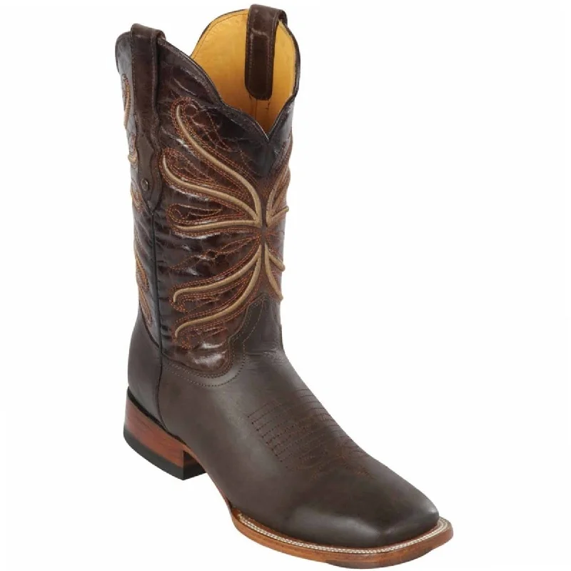 Men's western boots with a high - quality leather upper and a suede liningMen's Quincy Wide Square Toe Boot Q822A5494