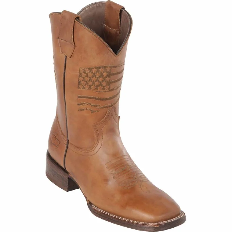 Western - style men's boots with intricate tooling and stitchingMen's Quincy Wide Square Toe Boot Q822A8359