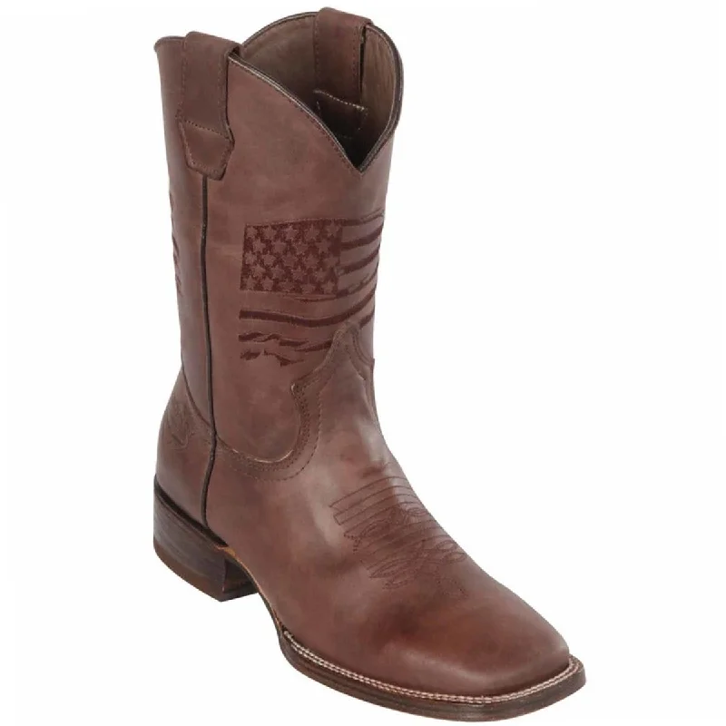 Men's genuine leather western boots with a snake - skin inlayMen's Quincy Wide Square Toe Boot Q822A8394