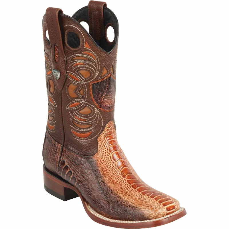 Men's western boots with a leather sole and a heel guardMen's Wild West Ostrich Leg Ranch Toe Boot 28240588