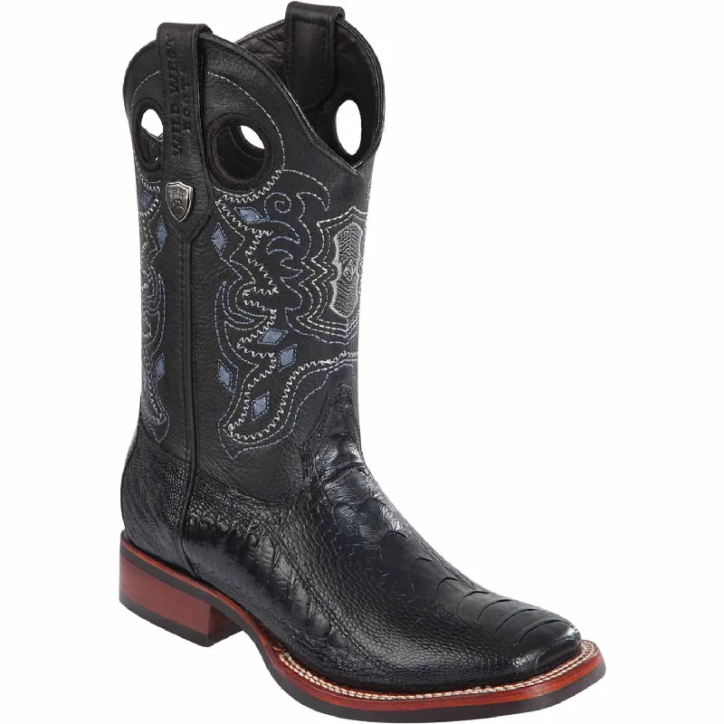 Men's western boots with a silver - toned hardware and accentsMen's Wild West Ostrich Leg Ranch Toe Boot 28250505