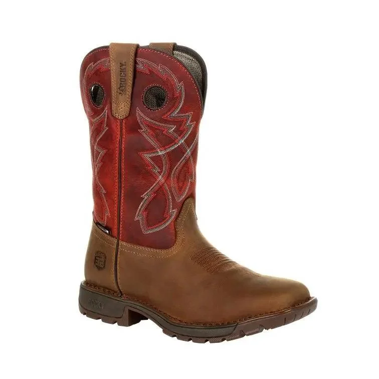 Men's genuine leather western boots with a snake - skin inlayRocky Men's Legacy 32 Waterproof Western Boot RKW0316