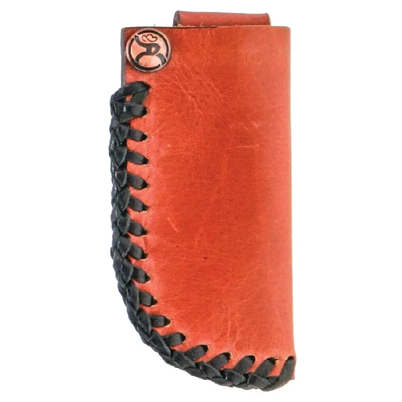 Men's western boots with a suede shaft and a leather soleHooey Roughy Knife Sheath