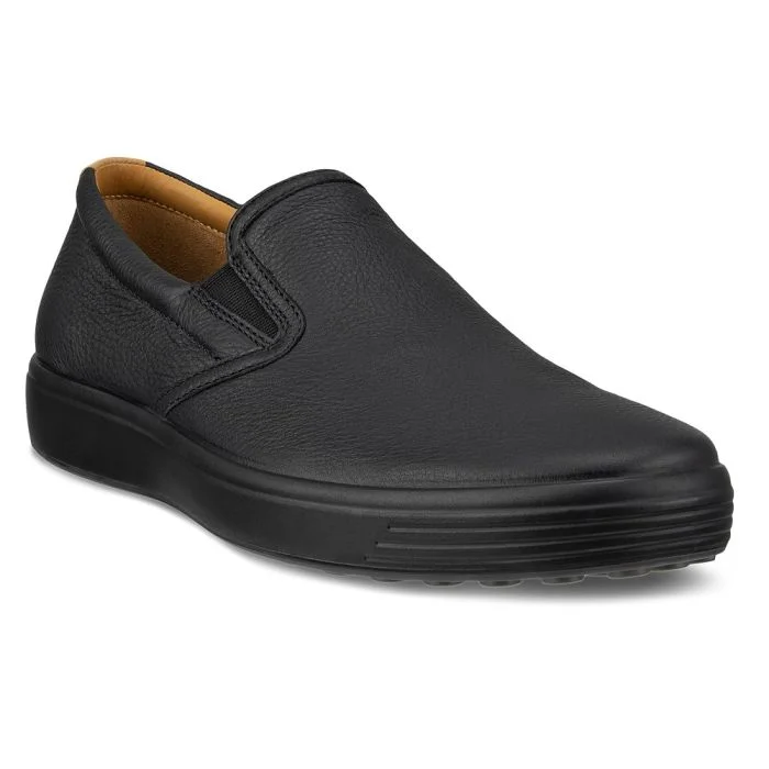 Men's casual shoes with a metallic trimEcco Soft 7 Slip on 470484 Blk Men's