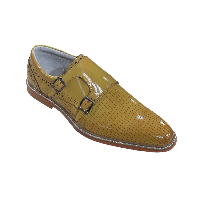 Men's casual shoes with a sporty look and feelGIOVANNI: Rocky Wing Tip Double Monk Strap