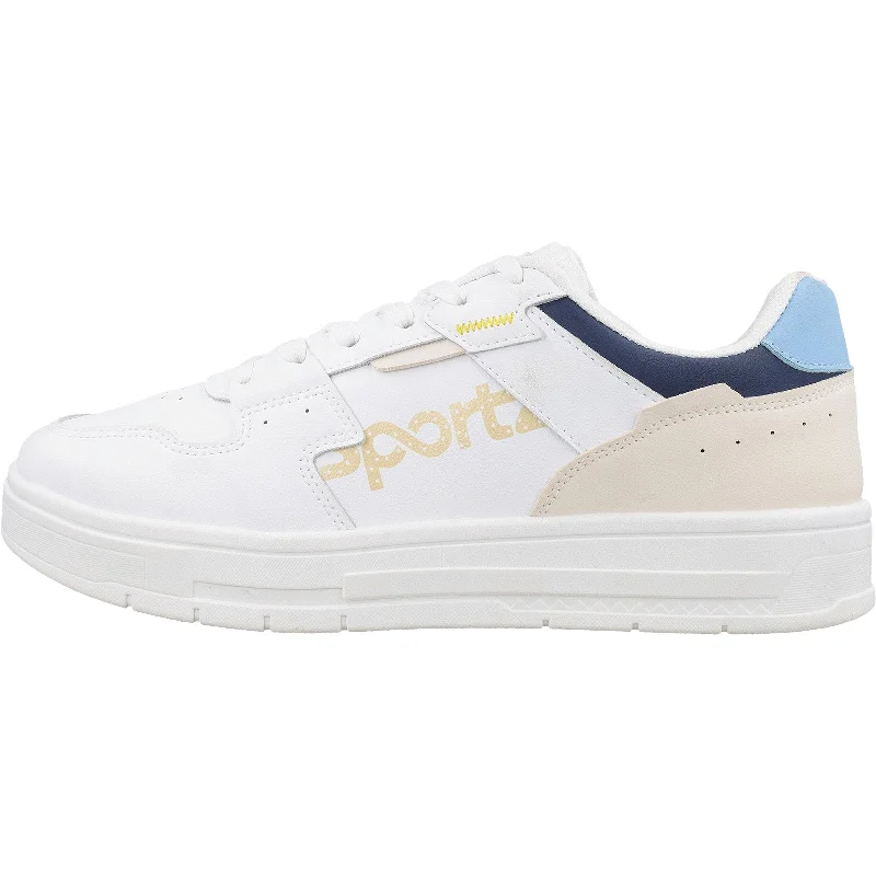 Men's casual shoes with a contrast sole colorMen's Sports Sneakers - WY3487 White Blue